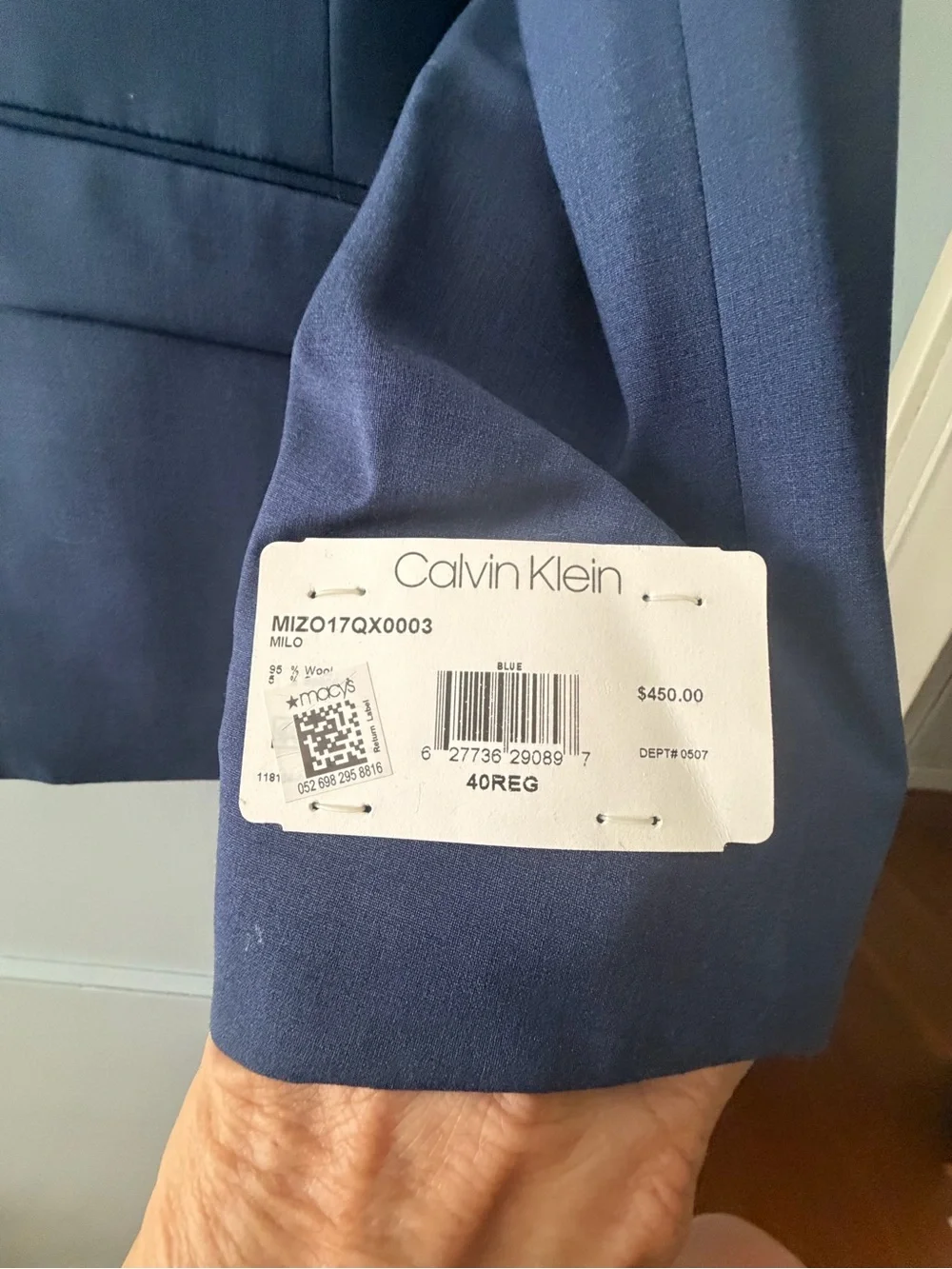 Calvin Klein Men's Blue Two-Button Sport Coat Skinny Fit NWT